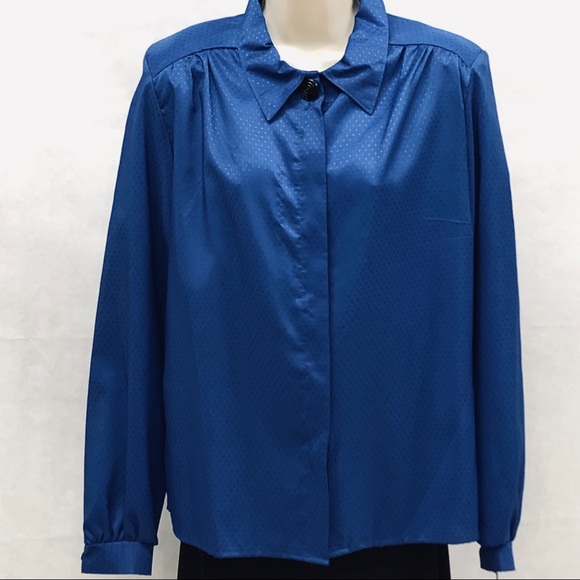 Cricket Lane Tops - Vintage 80’s 90’s Cricket Lane blue blouse
